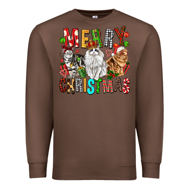 Merry Christmas Cats Premium Sweatshirt by FaDigitalArtStudio | Teevron