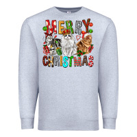 Heather Grey Merry christmas cats Premium Sweatshirt - FaDigitalArtStudio