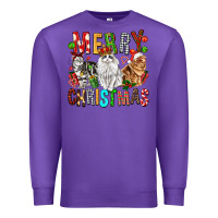 Purple Merry christmas cats Premium Sweatshirt - FaDigitalArtStudio