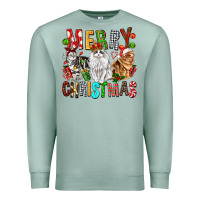 Seafoam Merry christmas cats Premium Sweatshirt - FaDigitalArtStudio