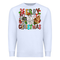 White Merry christmas cats Premium Sweatshirt - FaDigitalArtStudio