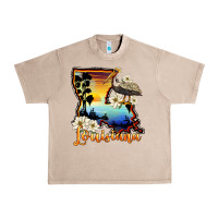 French Oak louisiana  sunset map magnolia Urban Heavy Tee - BarkalooDesign