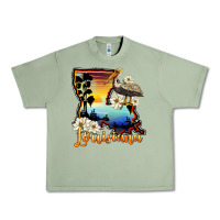 Oil Green louisiana  sunset map magnolia Urban Heavy Tee - BarkalooDesign
