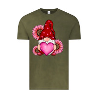 Vintage Olive valentines day with sunflowers gnomes Vintage Tee - RanaPortraitStore