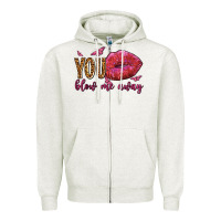 Oatmeal Heather you blow me away olivia Zipper Hoodie - OliviaCreatesArt