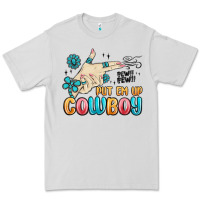 Dove Grey western turquoise put em up cowboy Premium Tee - MaliasSmallBusiness