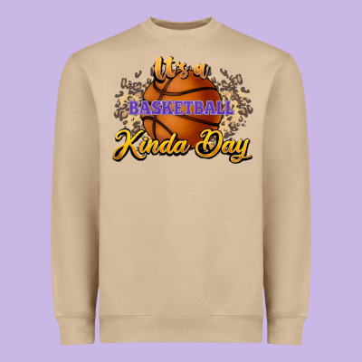 It's A Basketball Kinda Day Heavyweight Sweatshirt Designed By Howdyjamesfarm
