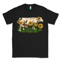 Black charolais cow with sunflower Classic Tee - LillyAllenDesigns