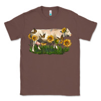 Chestnut charolais cow with sunflower Classic Tee - LillyAllenDesigns