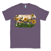 Lavender charolais cow with sunflower Classic Tee - LillyAllenDesigns