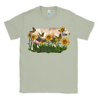 Matcha charolais cow with sunflower Classic Tee - LillyAllenDesigns