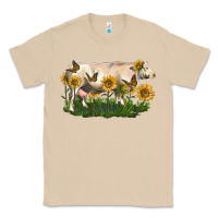 Mushroom charolais cow with sunflower Classic Tee - LillyAllenDesigns