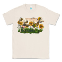 Natural charolais cow with sunflower Classic Tee - LillyAllenDesigns