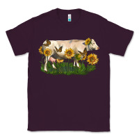 Plum charolais cow with sunflower Classic Tee - LillyAllenDesigns