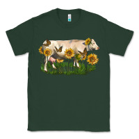 Sports Green charolais cow with sunflower Classic Tee - LillyAllenDesigns