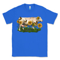 True Royal charolais cow with sunflower Classic Tee - LillyAllenDesigns