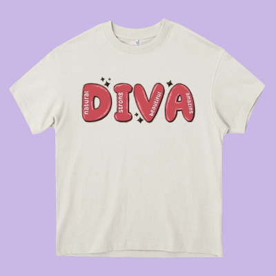 Diva Heavy Core Tee Designed By Maliassmallbusiness