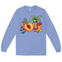 Colony Blue Love peach summer Long Sleeve Tee - NancyCooperArtShop