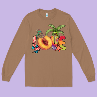 Love Peach Summer Long Sleeve Tee Designed By Nancycooperartshop