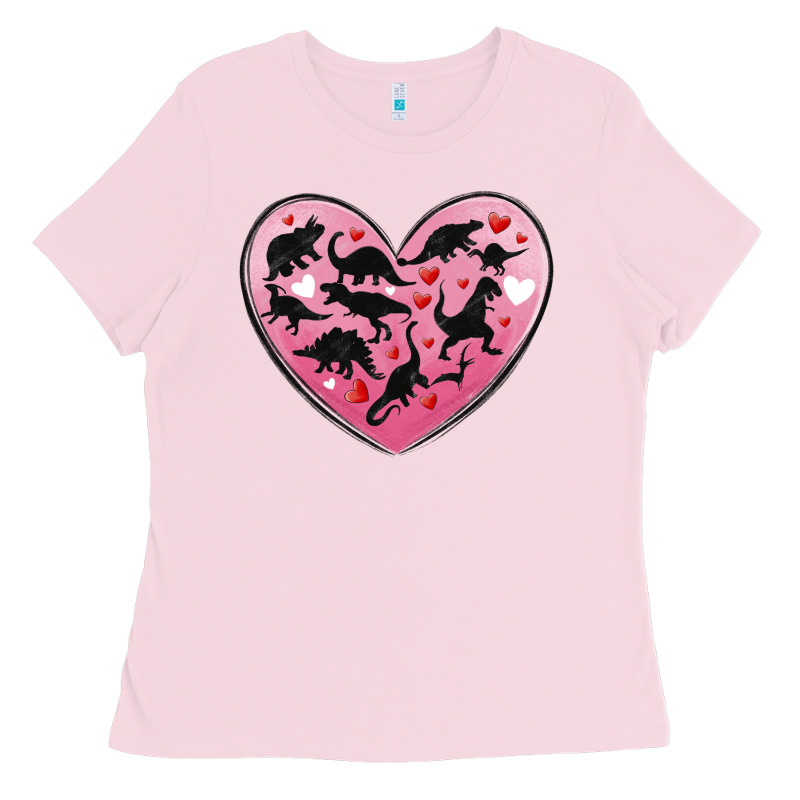 Dinosaur Valentine Heart Ladies Tee by MaliasSmallBusiness | Teevron