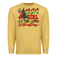 Antique Gold Just A Girl Who Loves Christmas Premium Sweatshirt - FaDigitalArtStudio