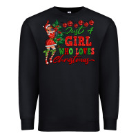 Black Just A Girl Who Loves Christmas Premium Sweatshirt - FaDigitalArtStudio