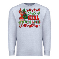 Heather Grey Just A Girl Who Loves Christmas Premium Sweatshirt - FaDigitalArtStudio