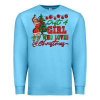 Ocean Blue Just A Girl Who Loves Christmas Premium Sweatshirt - FaDigitalArtStudio