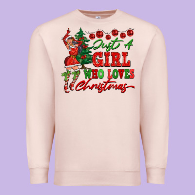 Just A Girl Who Loves Christmas Premium Sweatshirt Designed By Fadigitalartstudio
