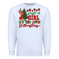 White Just A Girl Who Loves Christmas Premium Sweatshirt - FaDigitalArtStudio