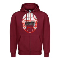 Burgundy football helmet fa element Zipper Hoodie - FaDigitalArtStudio