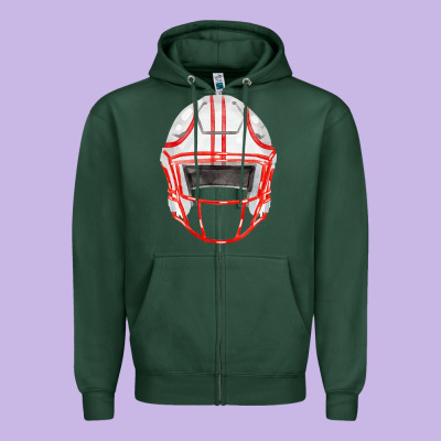 Football Helmet Fa Element Zipper Hoodie Designed By Fadigitalartstudio