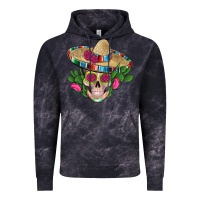 Cloud Black mexican skull sombrero roses cactus serape Vintage Hoodie - Artiststas