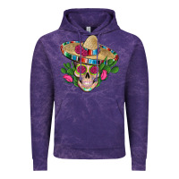 Cloud Purple mexican skull sombrero roses cactus serape Vintage Hoodie - Artiststas
