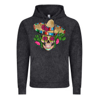 Vintage Black mexican skull sombrero roses cactus serape Vintage Hoodie - Artiststas
