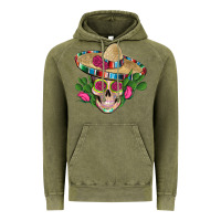 Vintage Olive mexican skull sombrero roses cactus serape Vintage Hoodie - Artiststas