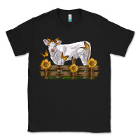 Black charolais calf with sunflowers Classic Tee - LillyAllenDesigns