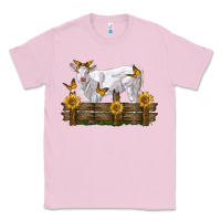 Bubblegum Pink charolais calf with sunflowers Classic Tee - LillyAllenDesigns