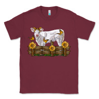 Burgundy charolais calf with sunflowers Classic Tee - LillyAllenDesigns