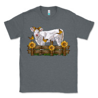 Charcoal Heather charolais calf with sunflowers Classic Tee - LillyAllenDesigns