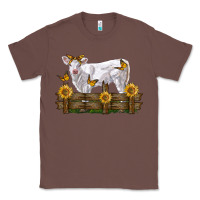 Chestnut charolais calf with sunflowers Classic Tee - LillyAllenDesigns