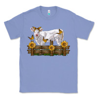 Colony Blue charolais calf with sunflowers Classic Tee - LillyAllenDesigns
