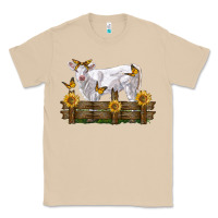 Mushroom charolais calf with sunflowers Classic Tee - LillyAllenDesigns