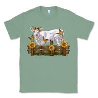 Sage charolais calf with sunflowers Classic Tee - LillyAllenDesigns