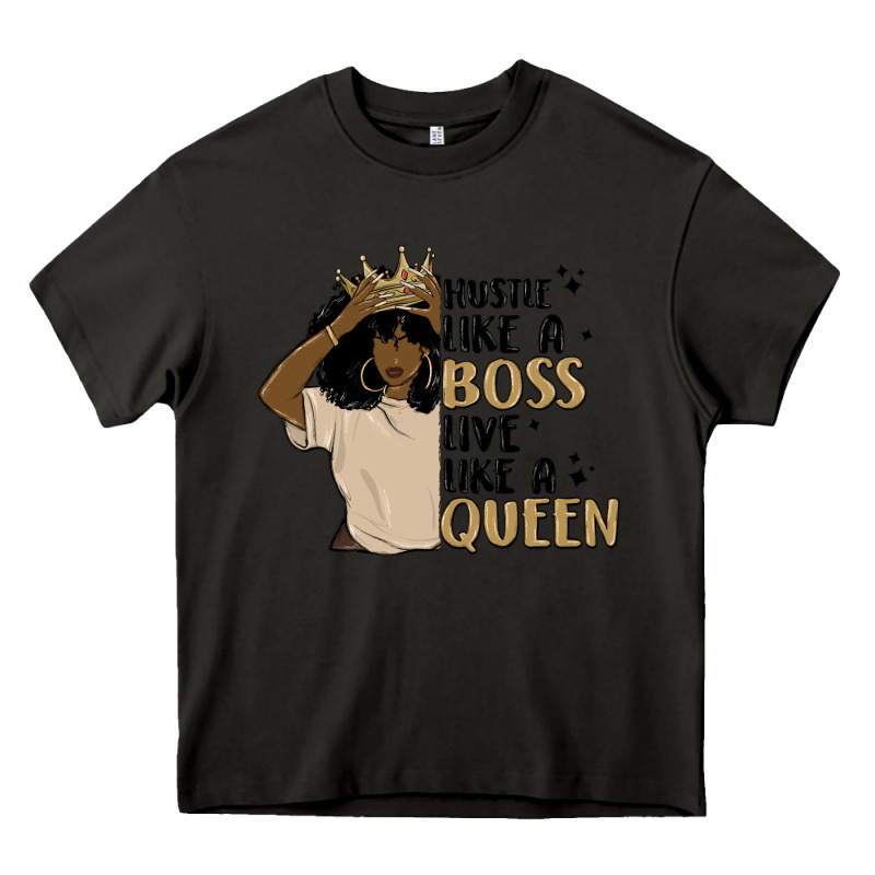 Hustle Like A Boss Live Like A Queen Heavy Core Tee by MaliasSmallBusiness | Teevron
