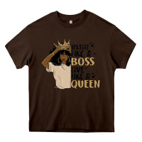 Chocolate Brown hustle like a boss live like a queen Heavy Core Tee - MaliasSmallBusiness
