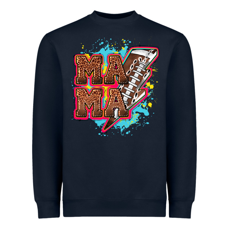 Mama Football Lightning Bolt Heavyweight Sweatshirt by HowdyJamesFarm | Teevron