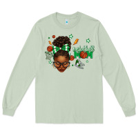 Matcha Afro Messy Bun Full Face Basketball Mom Long Sleeve Tee - texasbilliewilder