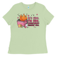 Matcha it's fine i'm fine everything's freakin' fine Ladies Tee - MaliasSmallBusiness