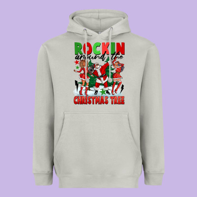 Rockin Around The Christmas Tree Heavyweight Hoodie Designed By Fadigitalartstudio